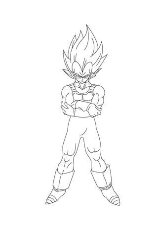 Vegeta Is Angry Coloring Page